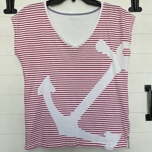 Nautica Nautical Red and White Anchor Top Small